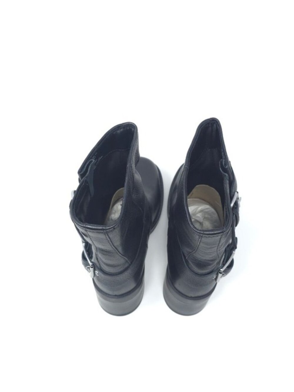 Kenneth Cole Stride Black Leather Motorcycle Boots Winter - Picture 8 of 12